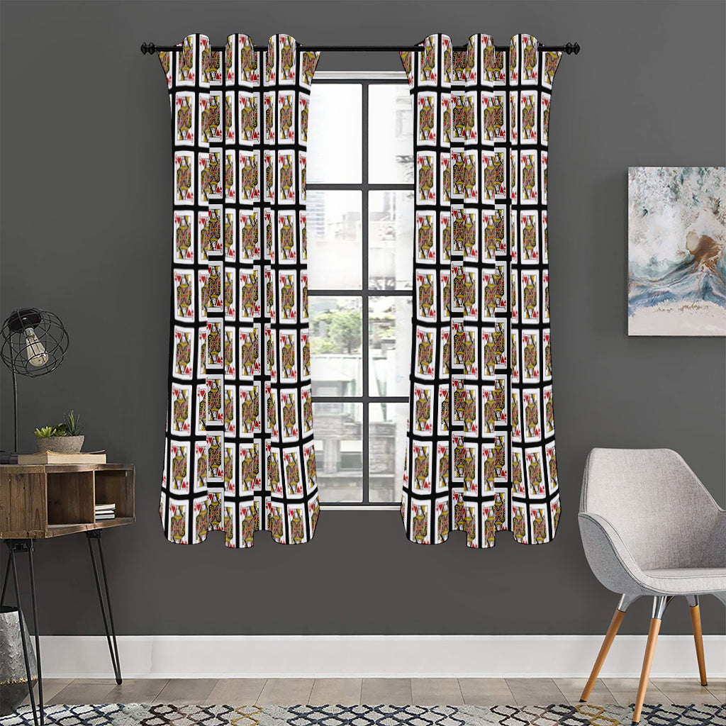 Queen Of Hearts Pattern Print Curtain