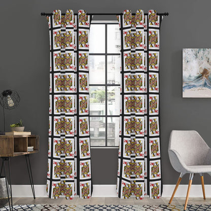 Queen Of Hearts Pattern Print Curtain