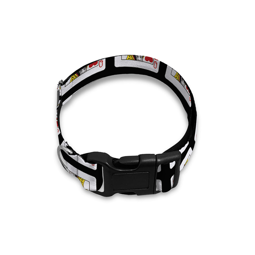 Queen Of Hearts Pattern Print Dog Collar