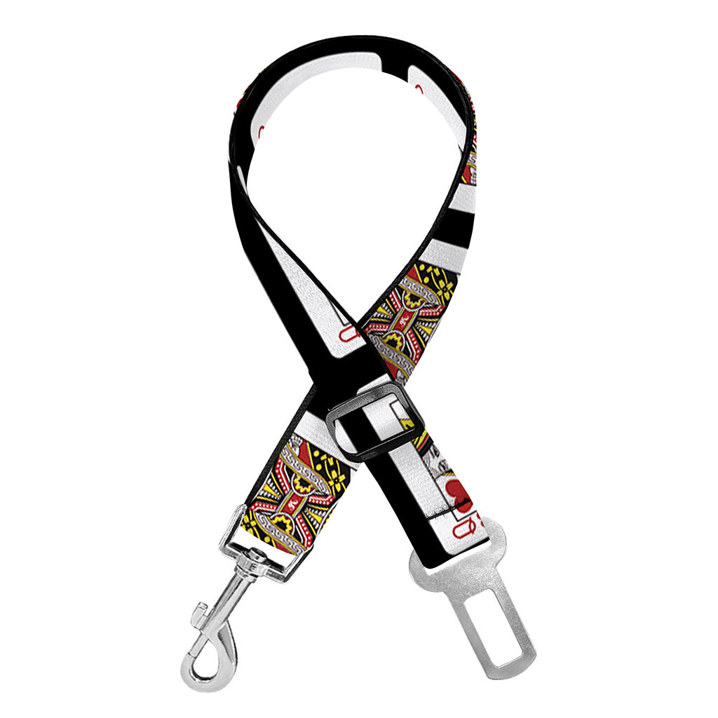 Queen Of Hearts Pattern Print Dog Seat Belt