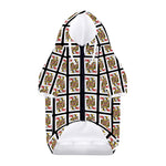 Queen Of Hearts Pattern Print Dog Zip Up Hoodie