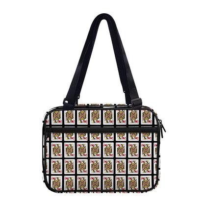 Queen Of Hearts Pattern Print Double Strap Bible Bag