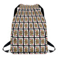 Queen Of Hearts Pattern Print Drawstring Backpack