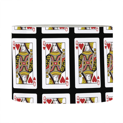Queen Of Hearts Pattern Print Drum Lamp Shade