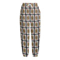 Queen Of Hearts Pattern Print Fleece Lined Knit Pants