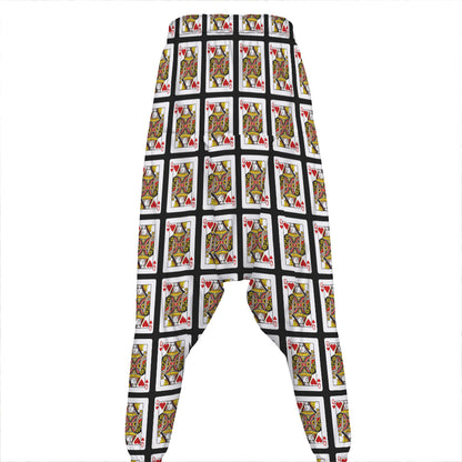 Queen Of Hearts Pattern Print Hammer Pants
