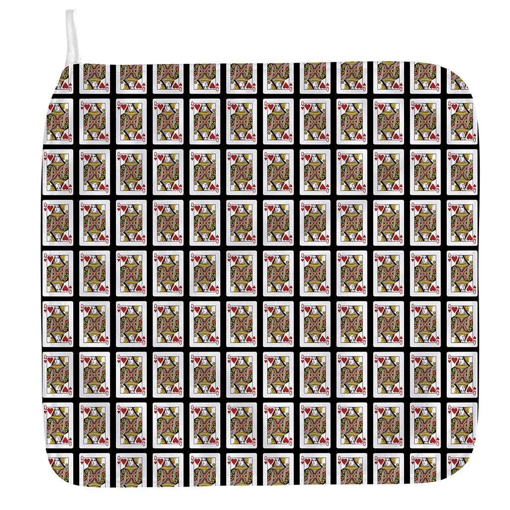 Queen Of Hearts Pattern Print Hand Towel