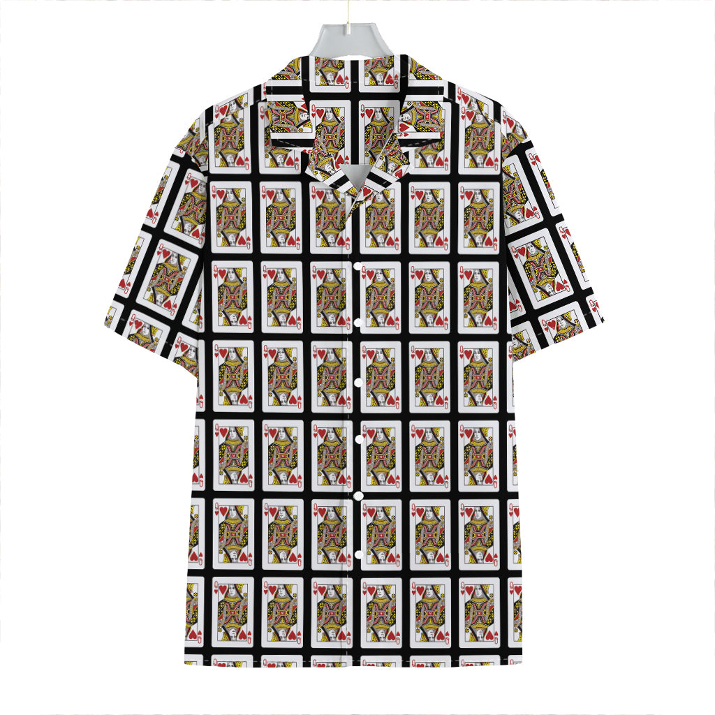 Queen Of Hearts Pattern Print Hawaiian Shirt