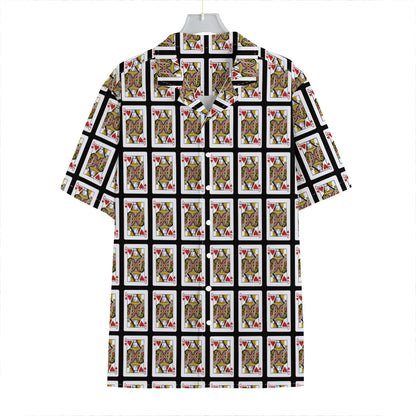 Queen Of Hearts Pattern Print Hawaiian Shirt