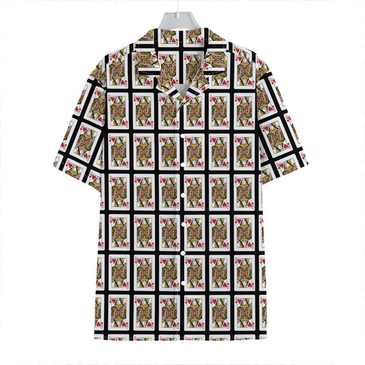 Queen Of Hearts Pattern Print Hawaiian Shirt