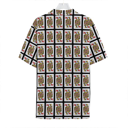 Queen Of Hearts Pattern Print Hawaiian Shirt