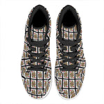 Queen Of Hearts Pattern Print High Top Leather Sneakers