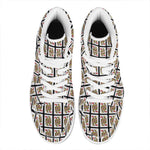 Queen Of Hearts Pattern Print High Top Leather Sneakers