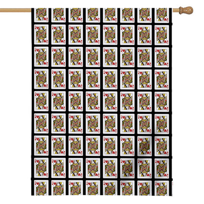 Queen Of Hearts Pattern Print House Flag