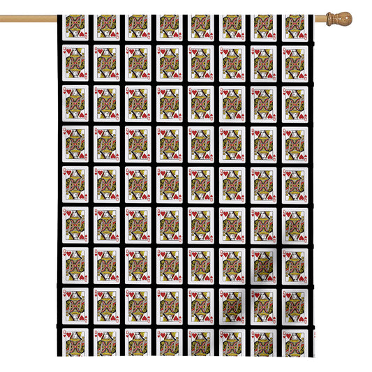 Queen Of Hearts Pattern Print House Flag