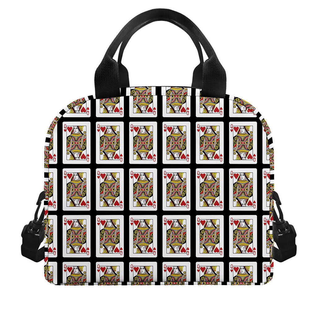 Queen Of Hearts Pattern Print Insulated Lunch Bag