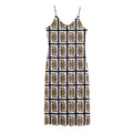 Queen Of Hearts Pattern Print Jersey Midi Cami Dress