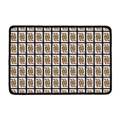 Queen Of Hearts Pattern Print Kitchen Mat