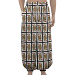 Queen Of Hearts Pattern Print Lantern Pants