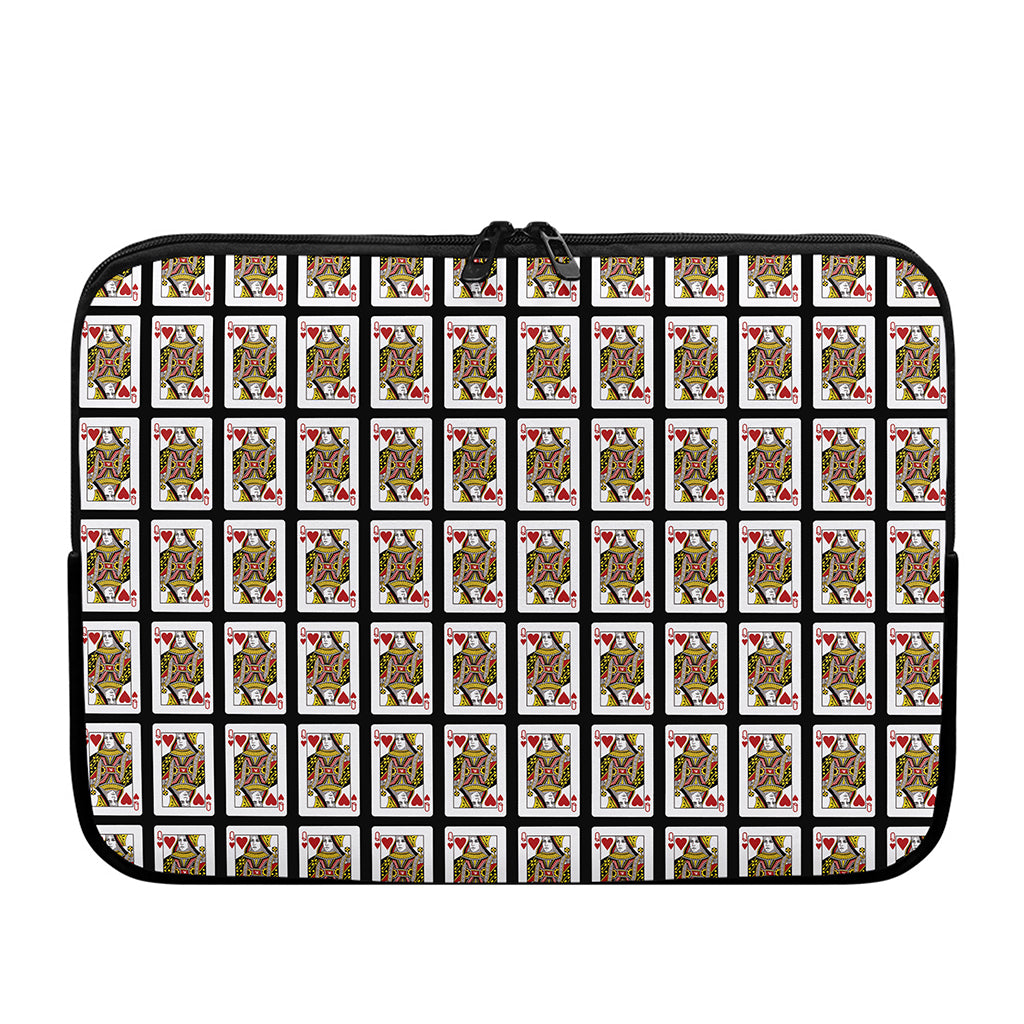 Queen Of Hearts Pattern Print Laptop Sleeve