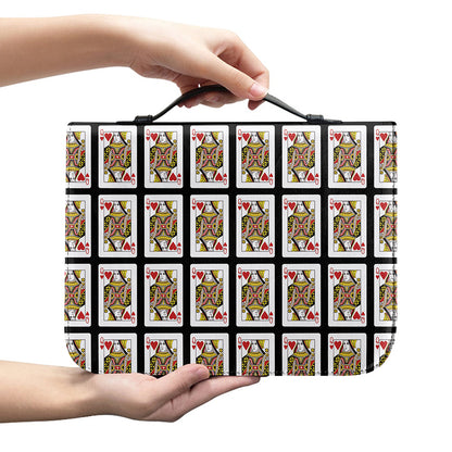 Queen Of Hearts Pattern Print Leather Bible Cover