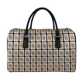 Queen Of Hearts Pattern Print Leather Duffel Bag