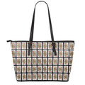 Queen Of Hearts Pattern Print Leather Tote Bag With Zipper
