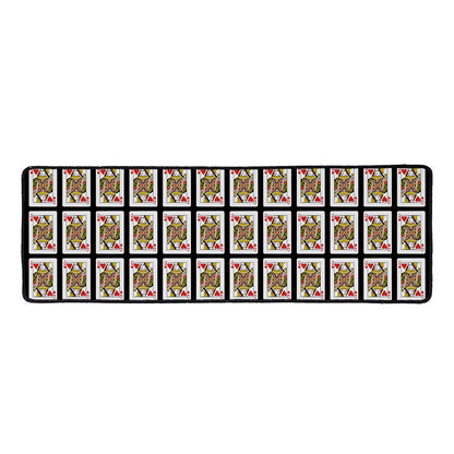 Queen Of Hearts Pattern Print Long Kitchen Mat