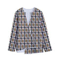 Queen Of Hearts Pattern Print Long Sleeve Short Coat
