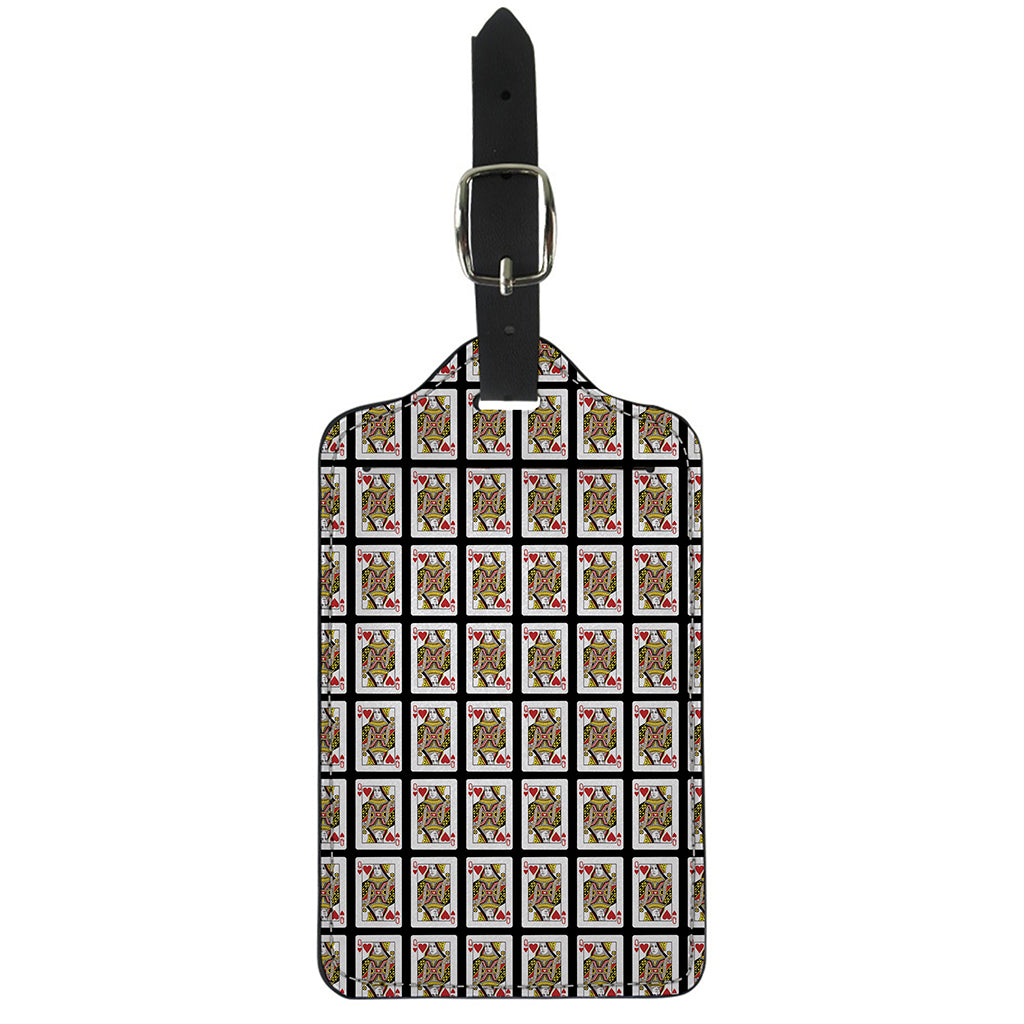 Queen Of Hearts Pattern Print Luggage Tag
