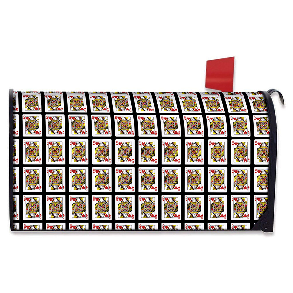 Queen Of Hearts Pattern Print Mailbox Cover