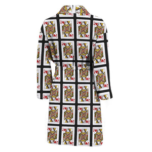 Queen Of Hearts Pattern Print Men's Bathrobe