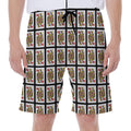 Queen Of Hearts Pattern Print Men's Beach Shorts