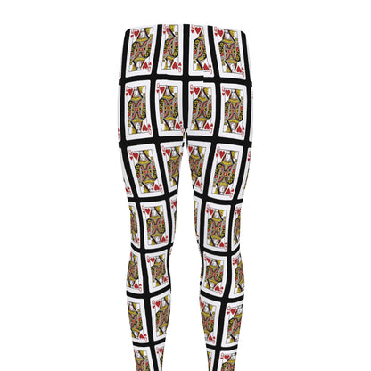 Queen Of Hearts Pattern Print Men's leggings