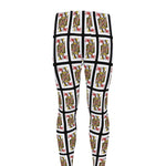 Queen Of Hearts Pattern Print Men's leggings