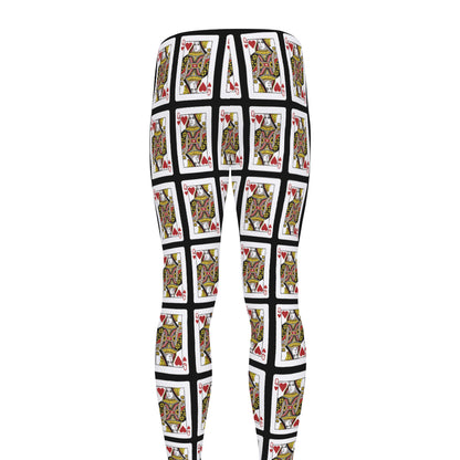 Queen Of Hearts Pattern Print Men's leggings