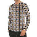 Queen Of Hearts Pattern Print Men's Long Sleeve Rash Guard