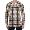Queen Of Hearts Pattern Print Men's Long Sleeve T-Shirt
