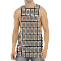 Queen Of Hearts Pattern Print Men's Muscle Tank Top