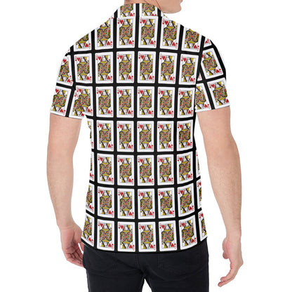 Queen Of Hearts Pattern Print Men's Shirt