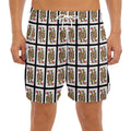 Queen Of Hearts Pattern Print Men's Split Running Shorts