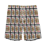 Queen Of Hearts Pattern Print Men's Sports Shorts