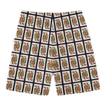 Queen Of Hearts Pattern Print Men's Swim Trunks