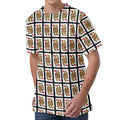 Queen Of Hearts Pattern Print Men's Velvet T-Shirt