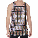 Queen Of Hearts Pattern Print Men's Velvet Tank Top