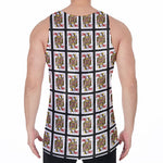 Queen Of Hearts Pattern Print Men's Velvet Tank Top