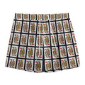 Queen Of Hearts Pattern Print Mesh Shorts