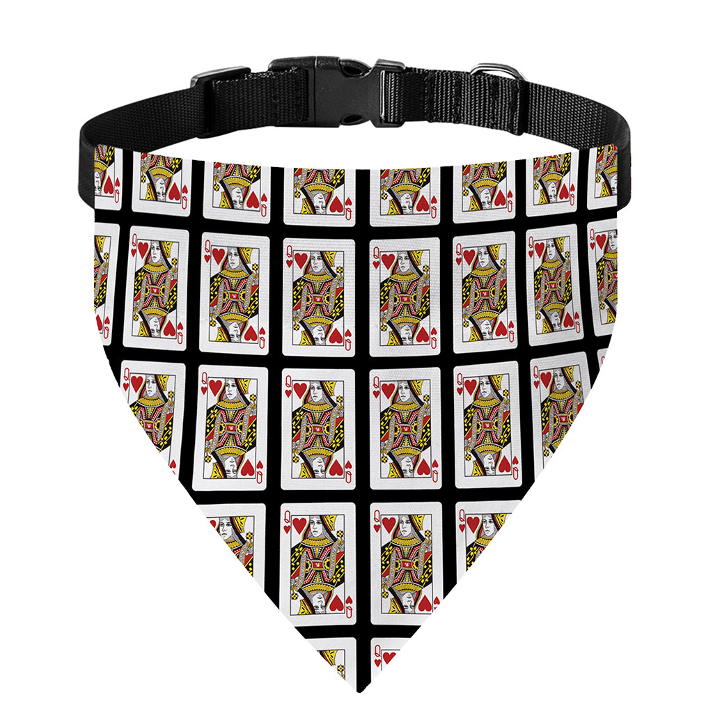 Queen Of Hearts Pattern Print Over The Collar Dog Bandana