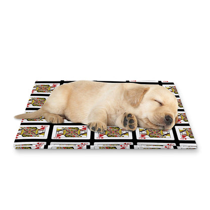 Queen Of Hearts Pattern Print Pet Cooling Mat Cover