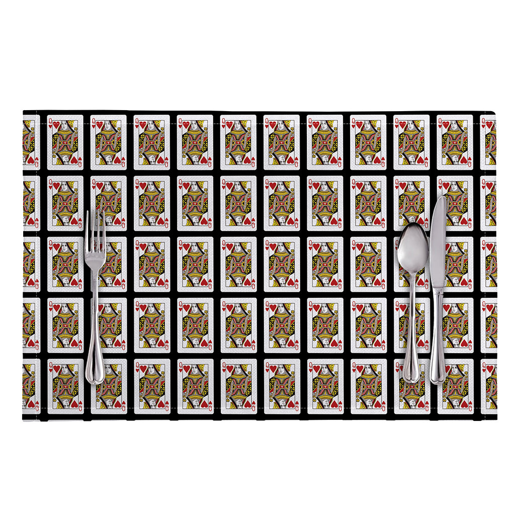 Queen Of Hearts Pattern Print Placemat